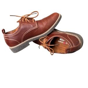 Deer Stags Boys Brown Dress Shoes Size 1 Lace-Up Formal Wedding